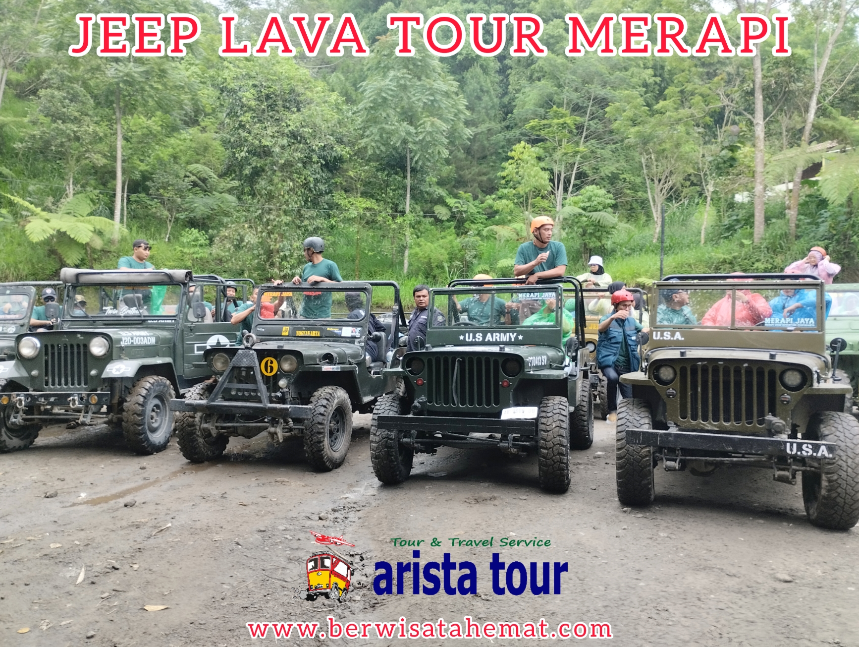 Paket Wisata Tour Jogja dari Bandung - Jeep Lava Tour Merapi